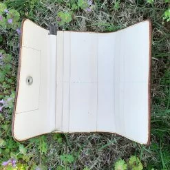 McIntire Saddlery Chocolate Wristlet With Tooled Leather Patch -Western Cowboy Equipment Store WTPC 2