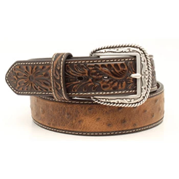 Ariat Men's Bay Ostrich Floral Belt 3 Ariat Men's Bay Ostrich Floral Belt