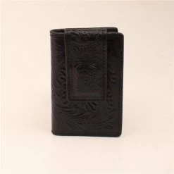 Black Floral Front Pocket Money Clip