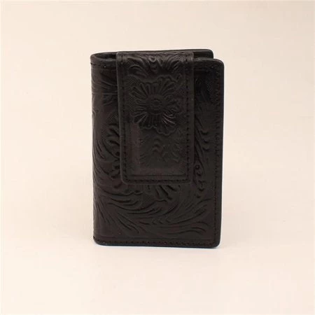 Black Floral Front Pocket Money Clip 3 Black Floral Front Pocket Money Clip