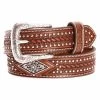 Ariat Kid's Belt -Western Cowboy Equipment Store ariat kids diamond concho tooled leather belts cognac