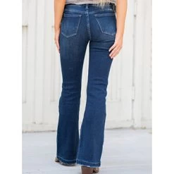 KanCan Dark Distressed Flare