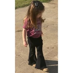 Distressed Black Toddler Bell Bottoms -Western Cowboy Equipment Store blackbell2