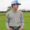 Olive Long Sleeve Fishing Shirt -Western Cowboy Equipment Store brittWE5