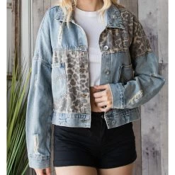 Denim Animal Print Jacket