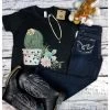 Cactus Flower Dark Grey Kids Tee -Western Cowboy Equipment Store cactusranchswagkids