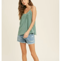 Dusty Sage V-Neck Cami -Western Cowboy Equipment Store cami2