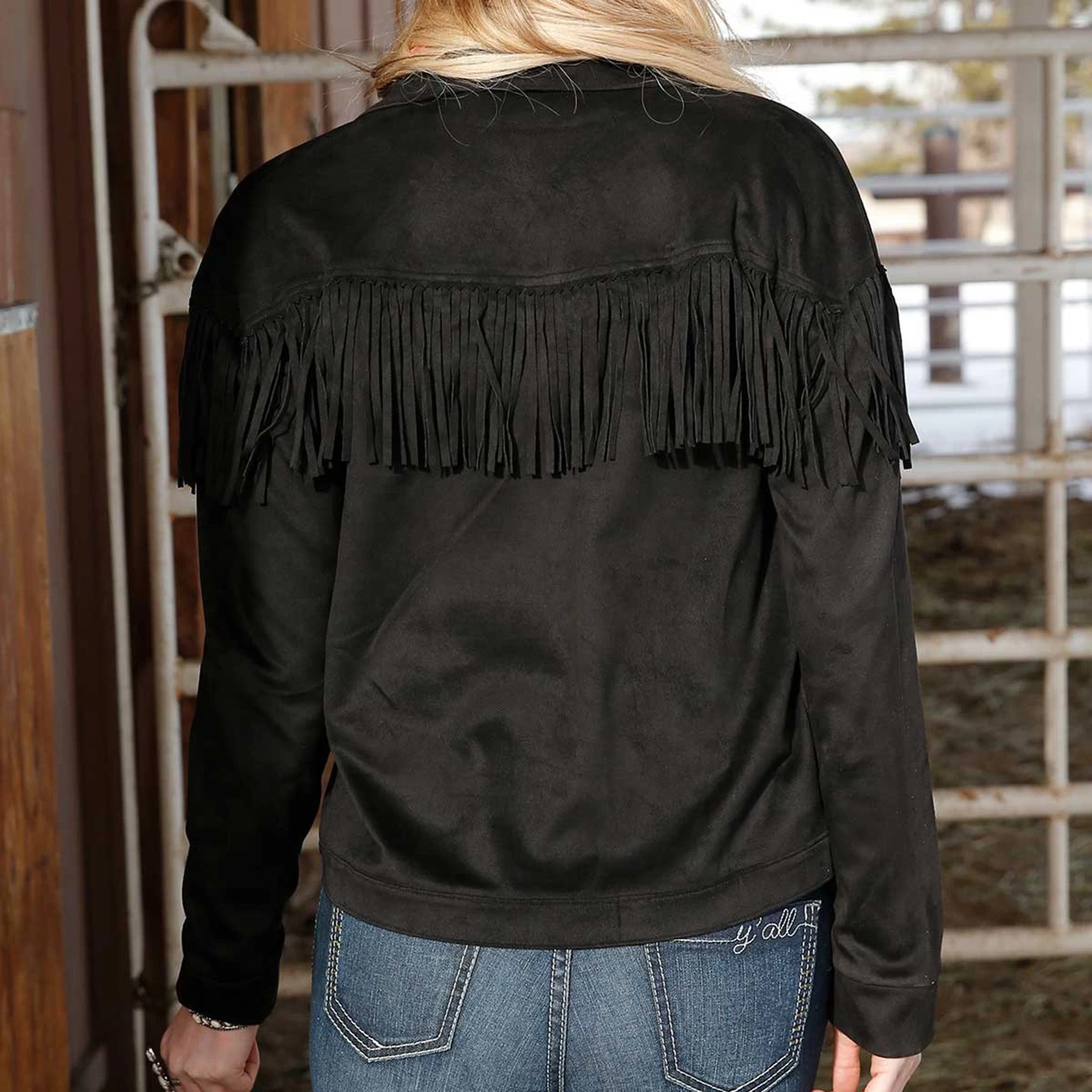 Cruel Girl Black Fringe Jacket 4 Cruel Girl Black Fringe Jacket - Image 2