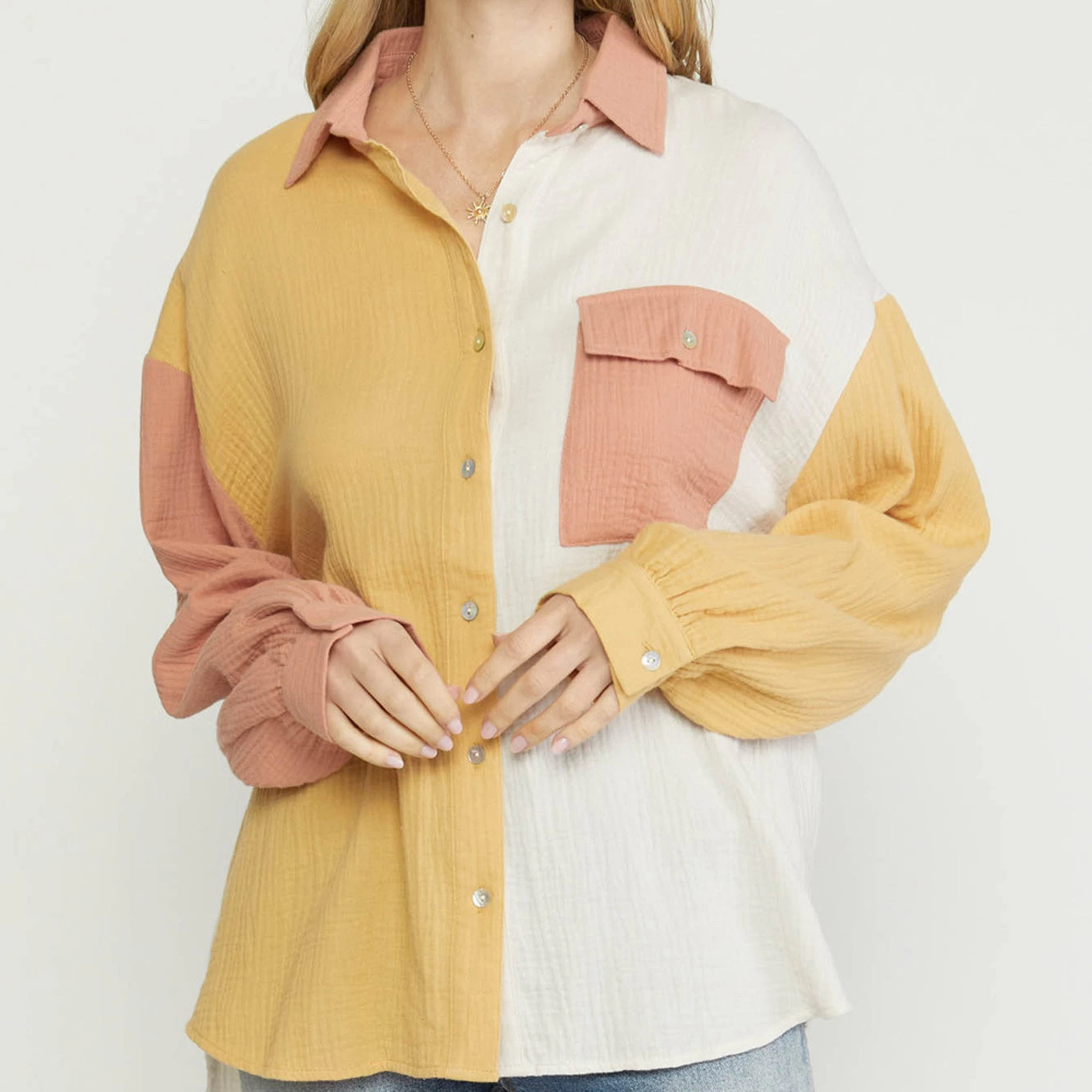 Straw Plaid Combo Tunic 3 Straw Plaid Combo Tunic