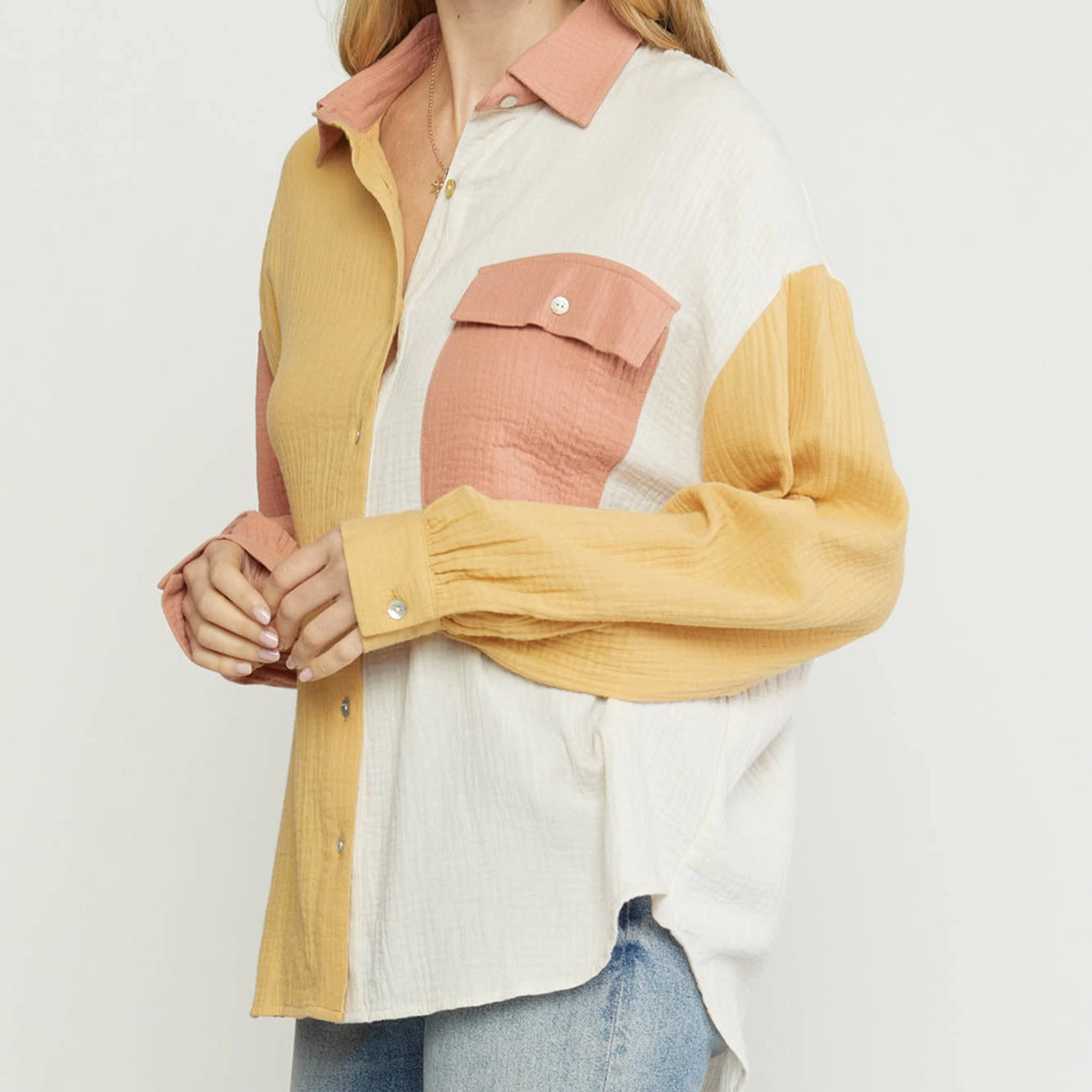 Straw Plaid Combo Tunic 5 Straw Plaid Combo Tunic - Image 3