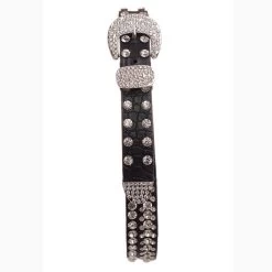 Kid's Black Studded Rhinestone Belt