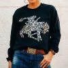Leopard Sequin Bronc Crew Neck -Western Cowboy Equipment Store leopardbronc