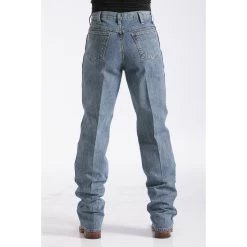 Cinch Medium Stonewash Green Label Jeans -Western Cowboy Equipment Store mb90530001 back 1006 detail