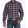 Cinch Navy, Red And White Ombre Plaid Shirt -Western Cowboy Equipment Store mtw1107116 2277 general 1