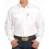 Cinch White Herringbone Pearl Snap Shirt -Western Cowboy Equipment Store mtw1681002 99 detail