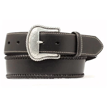 Nocona Men's Black Lace Edging Belt 3 Nocona Men's Black Lace Edging Belt