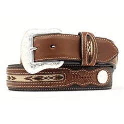 Men's Black And Brown Western Belt