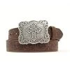 Nocona Women's Brown Tooled Cross Belt -Western Cowboy Equipment Store n3483802