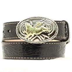 Kid's Bull Buckle With Black Belt