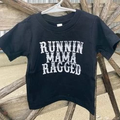 Little Heifer Black Runnin Mama Ragged Kid Tee