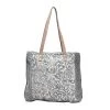 Grey Hide And Scroll Tote Bag -Western Cowboy Equipment Store s 1140 1