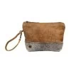 Brown And Grey Hide Clutch