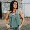 Dusty Sage V-Neck Cami 2 Dusty Sage V-Neck Cami -Western Cowboy Equipment Store sagecami2